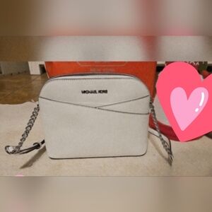 Brand New Authentic Michael Kors Optic White Dome Crossbody Bag